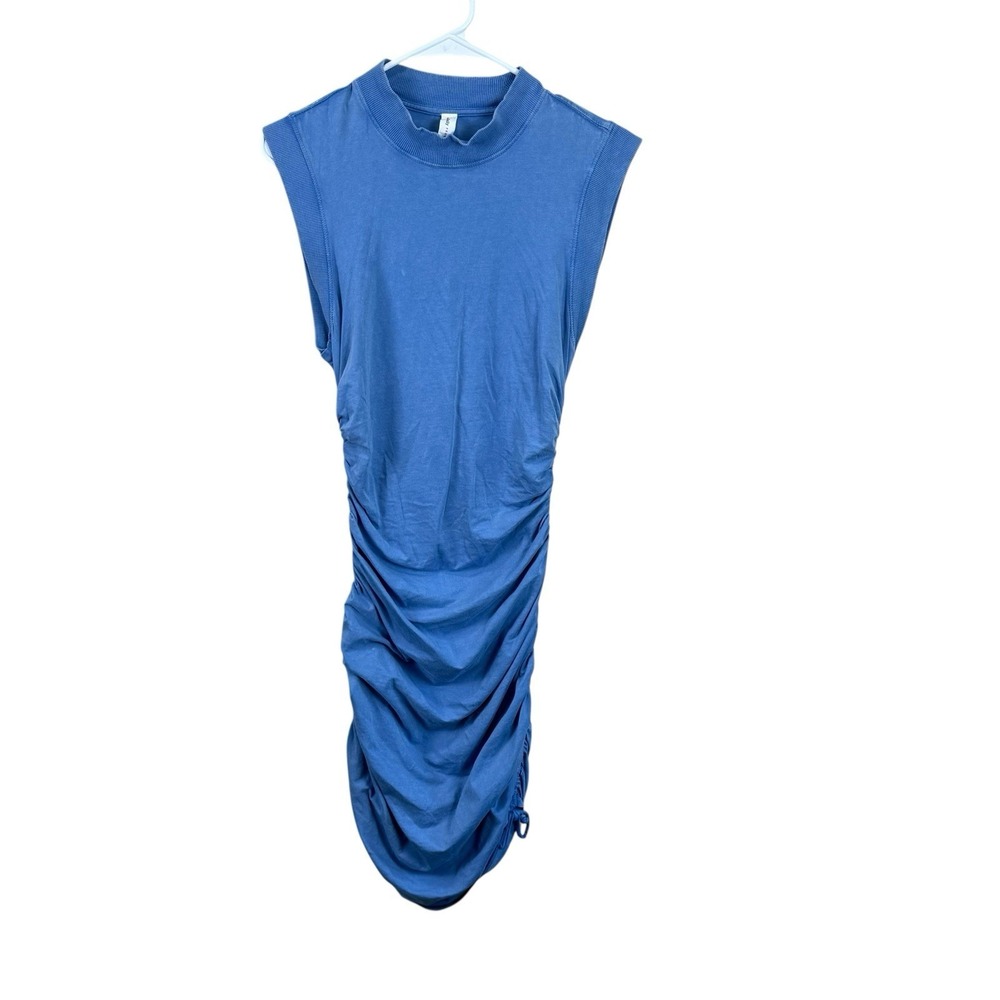 Anthropologie Daily Practice Sleeveless Ruched‎ Mini Dress Medium Faded Blue XS - Picture 2 of 7